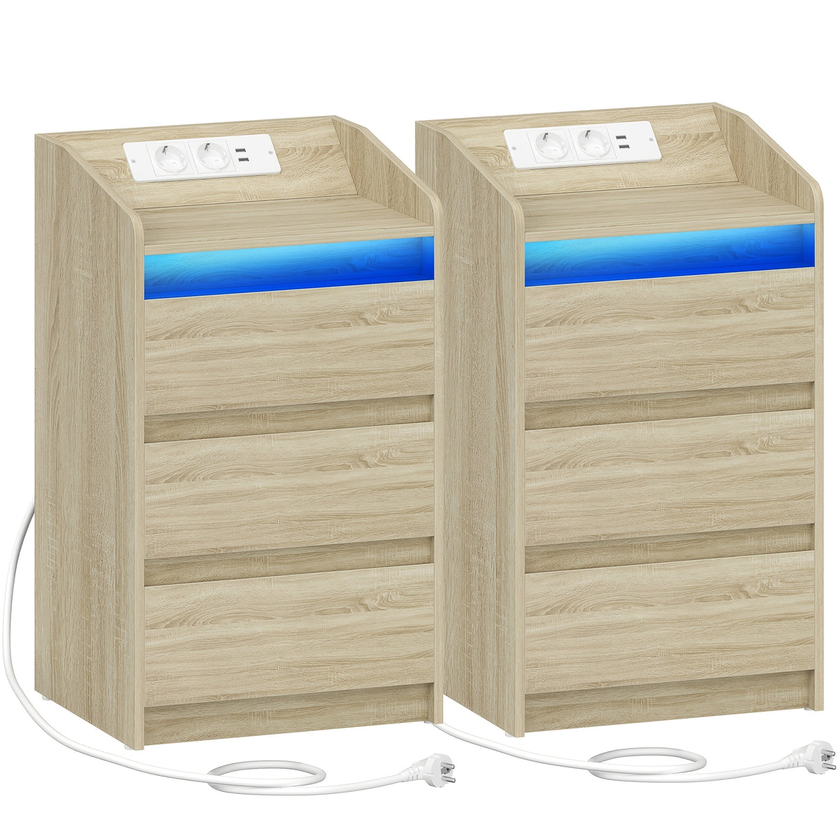 Cassettiere, illuminazione LED per camera da letto e letto – vista dettagliata 15