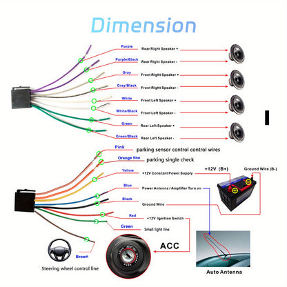 NHOPEEW 1 DIN 17.53cm Schermo HD Monitor IPS 2.5D Lettore MP5 Universale per Auto con Carplay Wireless & per Android auto Mirror Link Ricevitore Radio FM/ RDS Supporto TF/ USB Telecamera Posteriore (Opzionale)