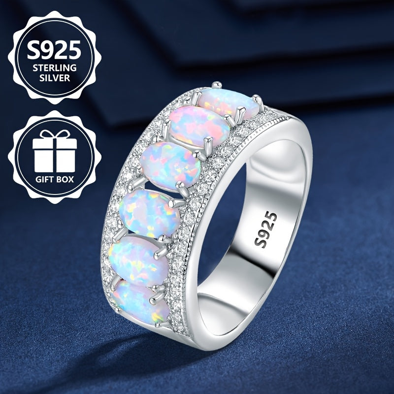 Un anello da donna spettacolare, realizzato in argento sterling 925, elegante e alla moda, abbellito da pietre naturali. Questo bellissimo gioiello è perfetto per le vacanze, l'uso quotidiano e rappresenta un regalo commemorativo ideale per gli amici.