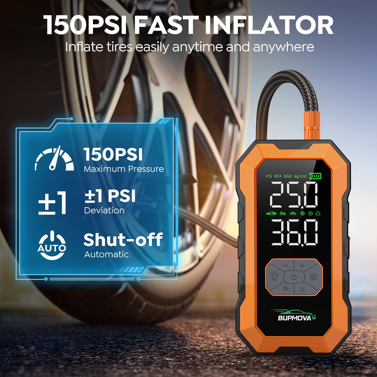 Avviatore di emergenza per auto 12000A con compressore d'aria, pompa di gonfiaggio per pneumatici senza fili, booster per batteria con power bank e torce LED, scatola di avviamento automatico 12V per tutti i veicoli a benzina o diesel da 10.0L, doppio dis