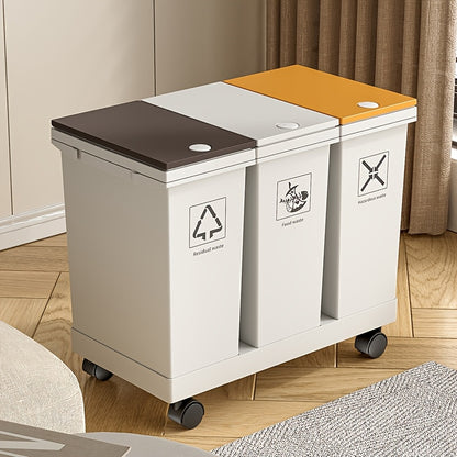 Cestino della spazzatura da cucina di grande capacità 60L/36L/24L con scomparti separati - Rotante, resistente agli odori, separazione rifiuti asciutti e bagnati, forma rettangolare, coperchi a pressione, facile da pulire, gestione rifiuti da cucina | Pla