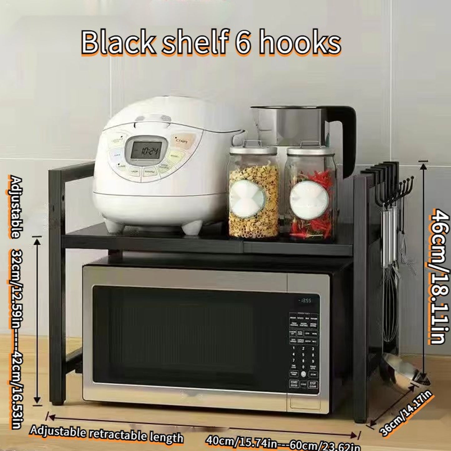 1pc Scaffale Di Stoccaggio Multifunzionale, Scaffale Di Cottura Di Riso Estensibile Per Cucina, Scaffale Per Forno A Microonde, Scaffale Di Stoccaggio Per Friggitrice Ad Aria, Scaffale Di Stoccaggio Per Utensili, Accessori Per Cucina, Bagno, Camera Da Let