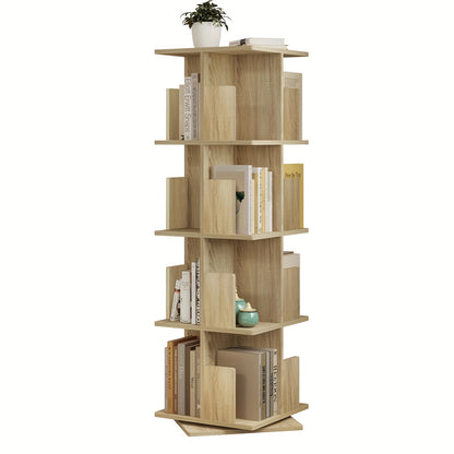 1 pz di libreria rotante, divisorio per ambienti, scaffale girevole per ufficio, scaffale decorativo, rotazione libera a 360 gradi, con 4 strati di lamina MDF, dimensioni 40X129X40 cm