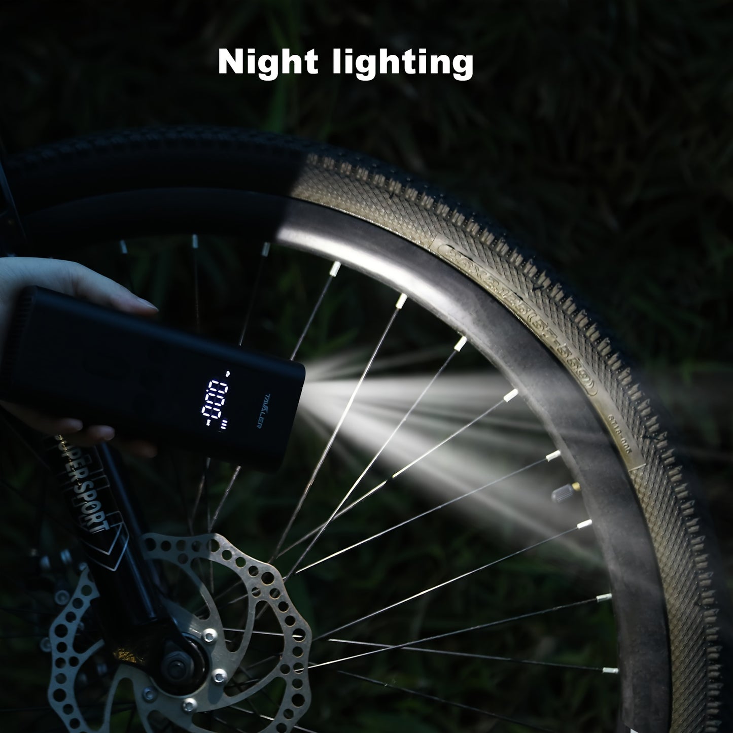 Tavaler Pompa Elettrica per Bicicletta, 150 PSI Pompa Portatile a Batteria per Bicicletta/Auto, Pompa Elettrica Ricaricabile per Biciclette, Compressore a Batteria per Biciclette, Motociclette e Auto, Accessorio Essenziale per Viaggi su Strada