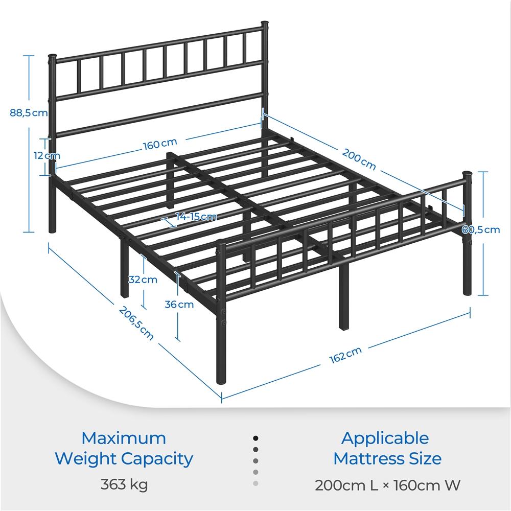 Costoffs Struttura Letto Moderno in Metallo con Testiera e Pediera con Spazio di Archiviazione per Appartamento Camera da Letto