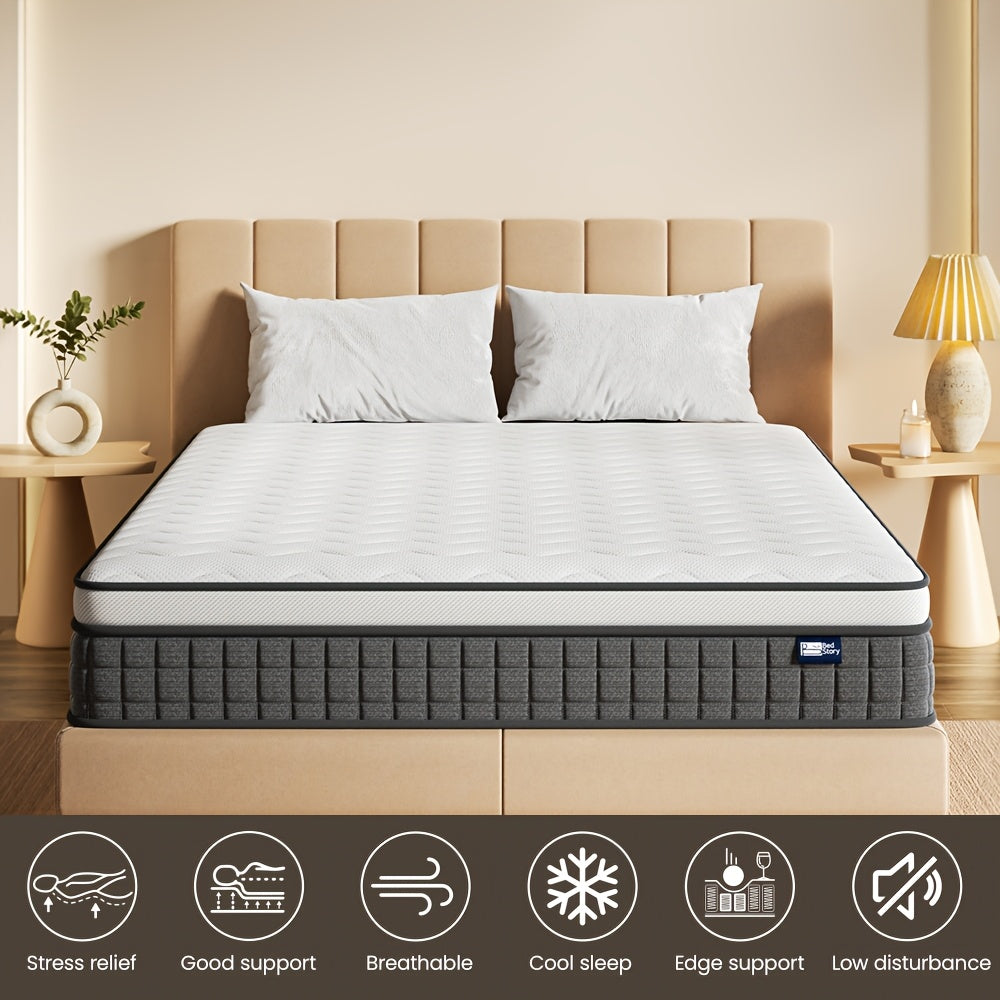 Materasso a Sfere Pocket Bedstory H3/H4 - 20 cm di Altezza, Guscio in Schiuma e Traspirante, Isolamento del Movimento e Supporto della Postura del Corpo