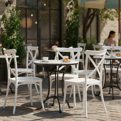 Baroni Home Set 4 Sedie in Plastica Bianca – Sedie Impilabili, Pronte all’Uso Senza Montaggio, Facili da Pulire, con Piedini Antiscivolo per Maggiore Stabilità – Ideali per Cucina, Soggiorno, Sala da Pranzo, Giardino, Terrazzo o Balcone – Sedute Comode e