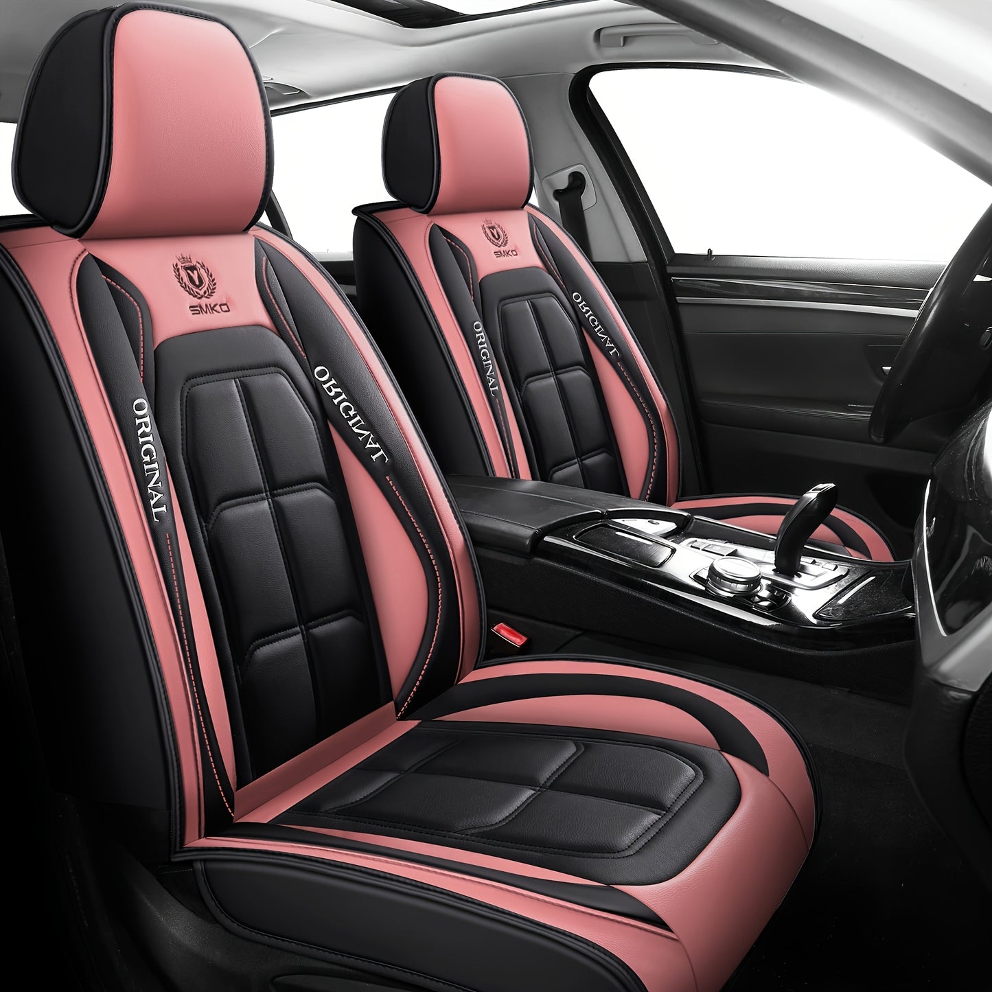 Set da 2 coprisedili per auto in pelle PU, protezioni ergonomiche universali per la maggior parte delle auto moderne europee