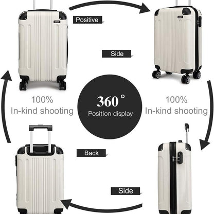 Valigia da imbarco 55x35x20cm a guscio rigido in ABS con trolley da viaggio, bagaglio a mano da cabina, 33L, regalo per Black Friday, Giorno del Ringraziamento, Natale