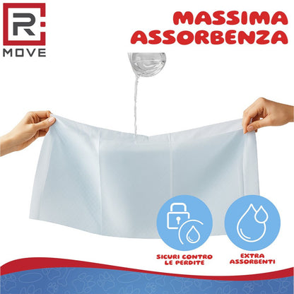 RMOVE 100 Traversine cane pipì 60x60 con adesivi - EXTRA Assorbenti con rivestimento antiodore (100 pz 60X60 cm)