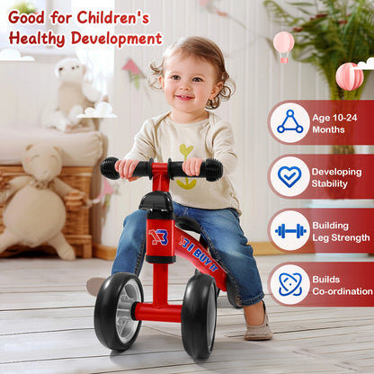 I BUY IT Bici in equilibrio per bambini - Bici leggera per bambini piccoli con telaio robusto e base ampia, 4 opzioni di colore (Rosa/Rosso/Verde/Blu/Giallo) - Bici addestramento senza pedali con sistema di freno lineare e ruote basse per bambini e bambin