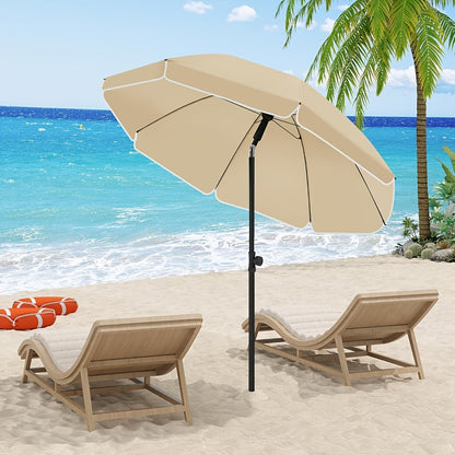 1 ombrellone da spiaggia, ombrello da balcone, protezione UV, ombrello a 8 stecche, stabile, regolabile, pieghevole a 45°, peso 180G/M², blocca efficacemente i raggi UV, portatile, compagno ideale per campeggio e giornate in spiaggia