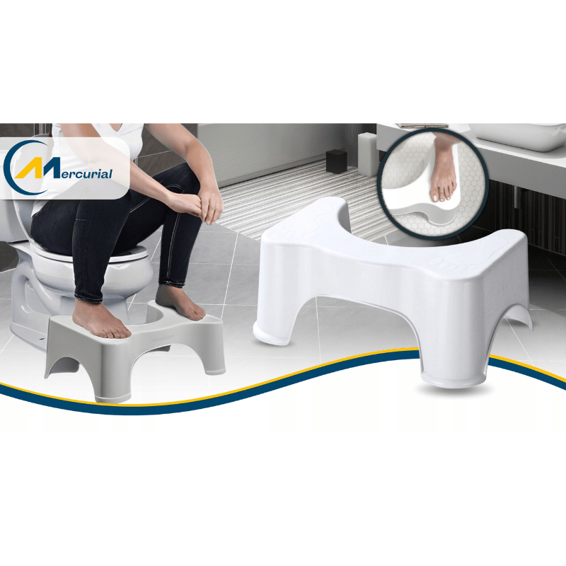 Poggiapiedi Ergonomico per WC 17 cm, Piedistallo da Bagno 42 cm, Sgabello per WC in Materiali Riciclati, Antiscivolo per Adulti e Bambini, 1 pz.