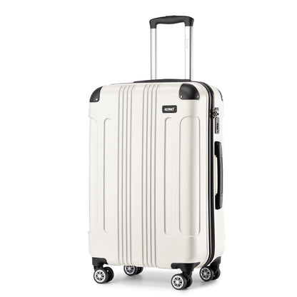 Set da 3 valigie beige con design panda per campeggio, valigia rigida in ABS con lucchetto a combinazione e rotelle girevoli, regalo per il rientro a scuola, Black Friday, Giorno del Ringraziamento, Natale e festività