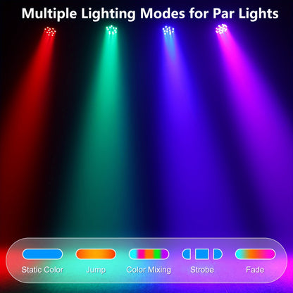 4 Pezzi 36 LED RGB Par Light Illuminazione Scena DMX Disco Party DJ Evento Show Illuminazione Natale