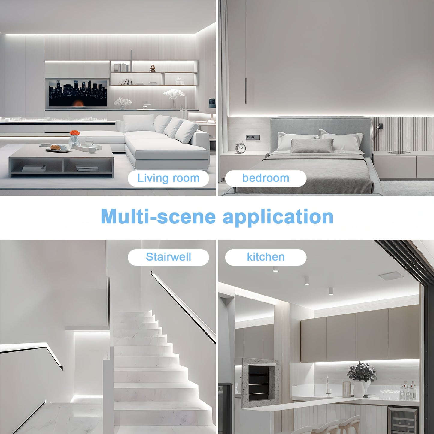 Strisce LED COB, adatte per AC 220V-240V, illuminazione esterna flessibile, con 288 LED per metro. Questa striscia LED adesiva offre un alto contrasto in bianco o bianco caldo, ideale per decorare cucine, giardini e interni domestici.