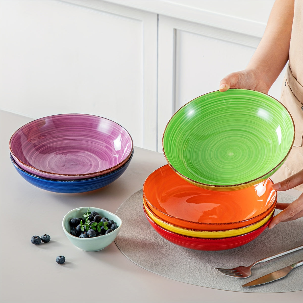 ciotole colorate in terracotta, 1140 ml per pasta e servire zuppe – vista principale