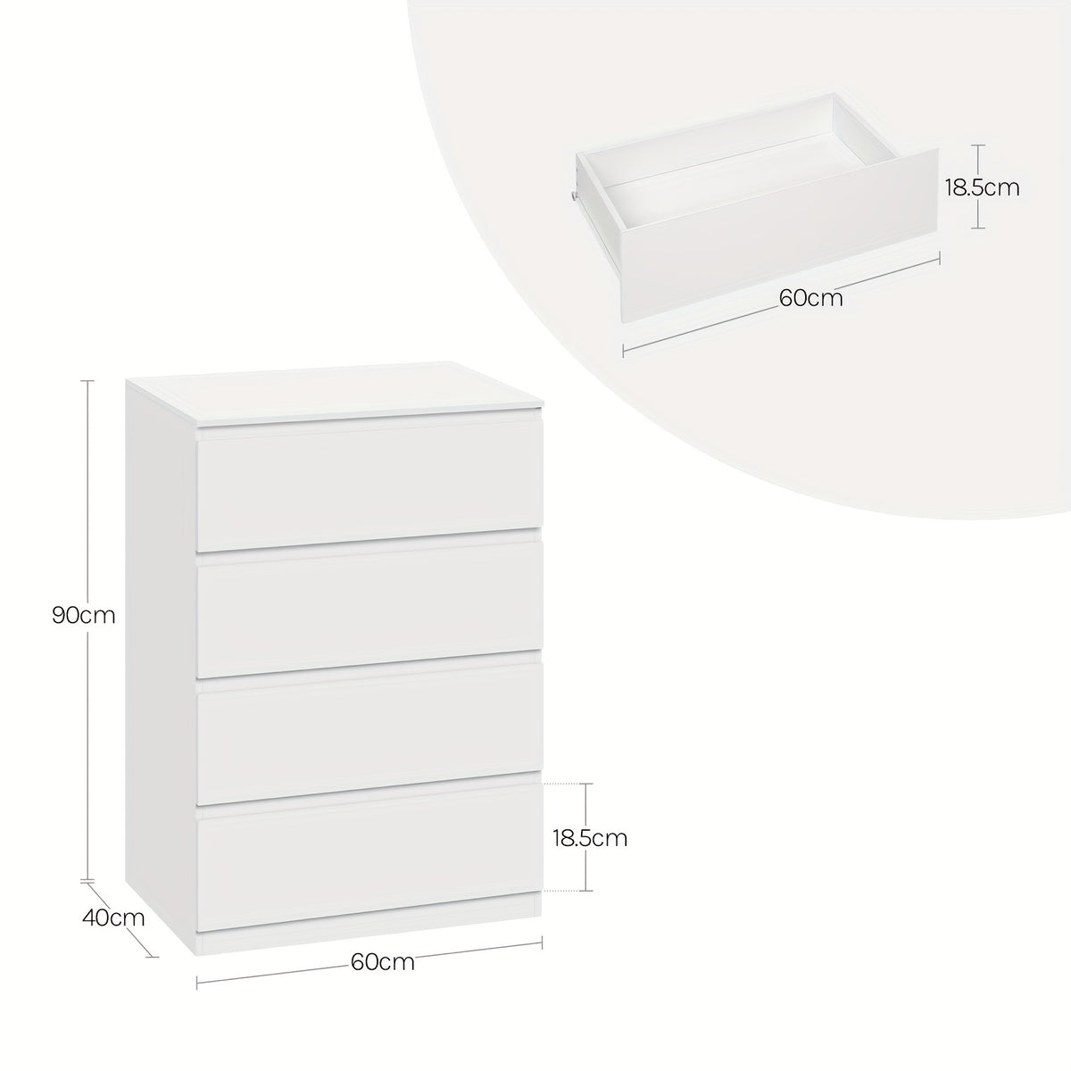 Comodino, 1 pz. Unità di cassetti portaoggetti per zona giorno – vista dettagliata 4