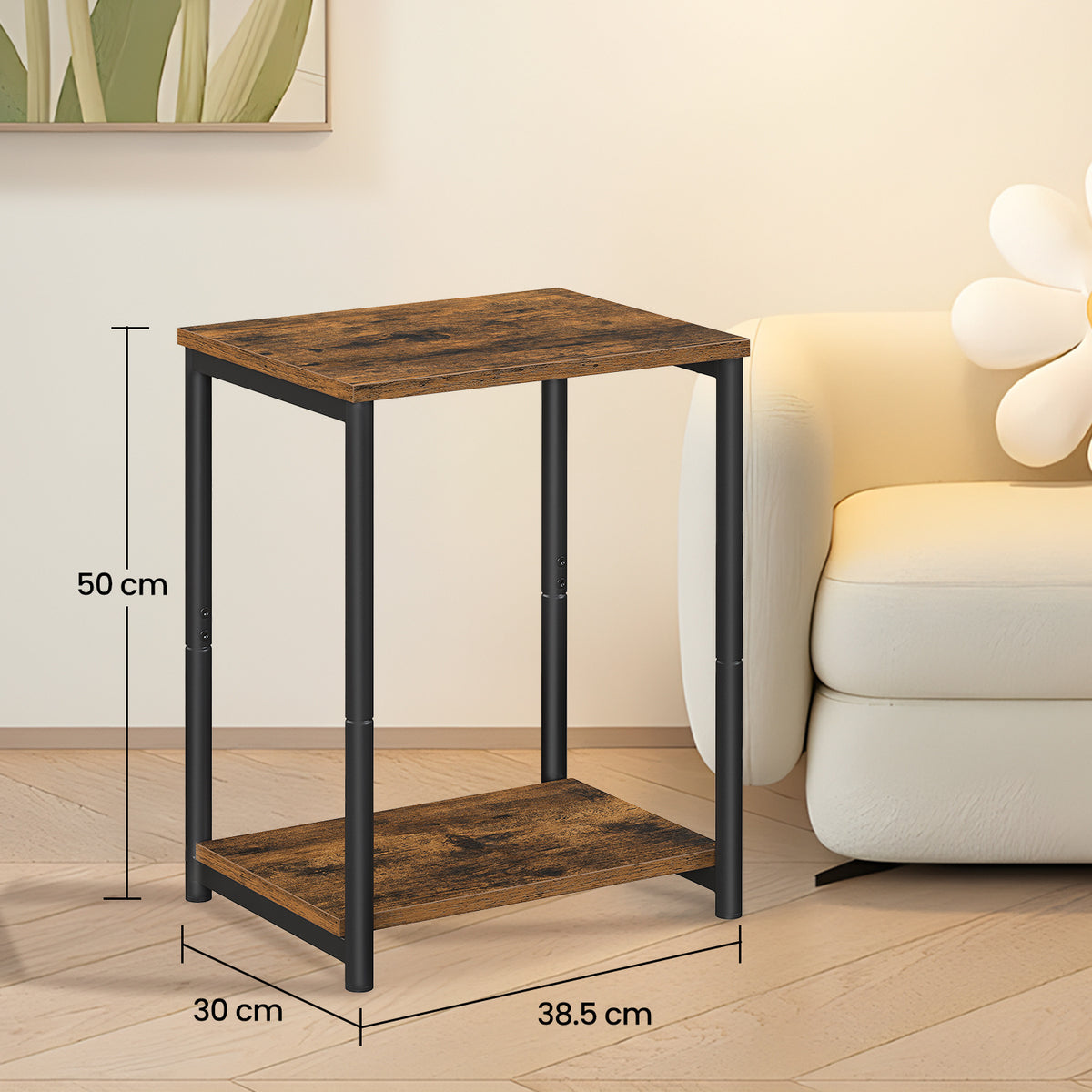 Comodino, 30 x 38,5 x 50 cm per zona giorno e uso quotidiano – vista dettagliata 3
