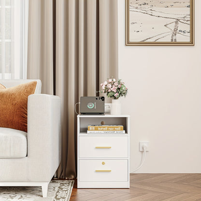 Comodino, Tavolino Laterale con Luci LED per uso quotidiano e camera da letto – vista dettagliata 6