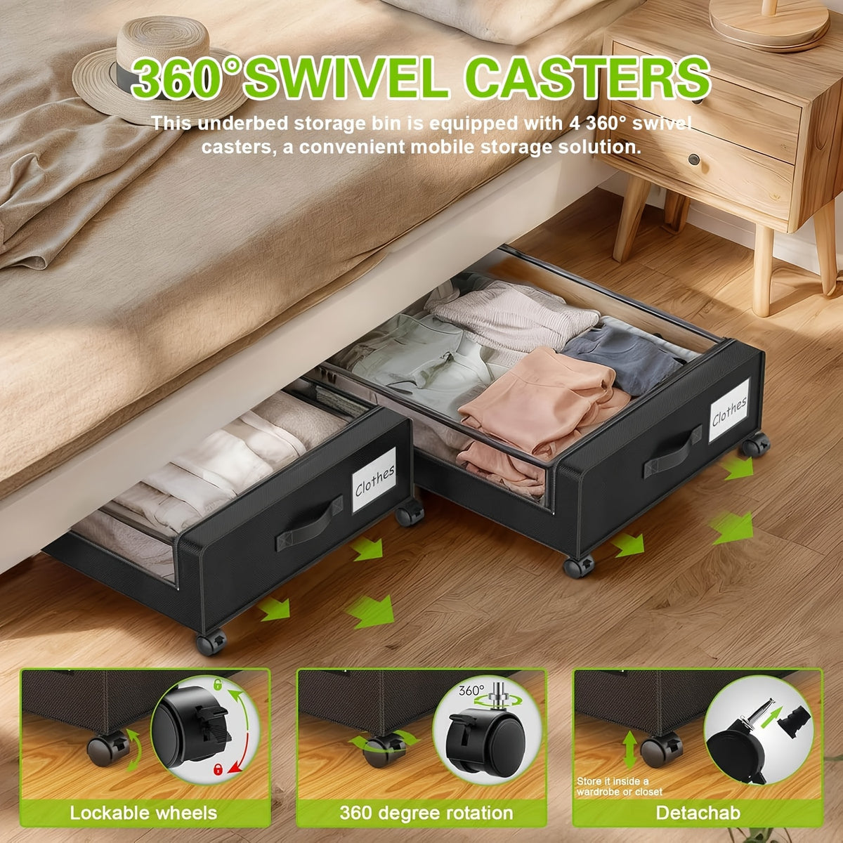 Contenitore per Sotto Letto, 2 Pezzi per camera da letto e letto – vista dettagliata 2