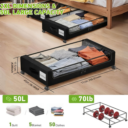 Contenitore per Sotto Letto, 2 Pezzi per camera da letto e letto – vista dettagliata 3