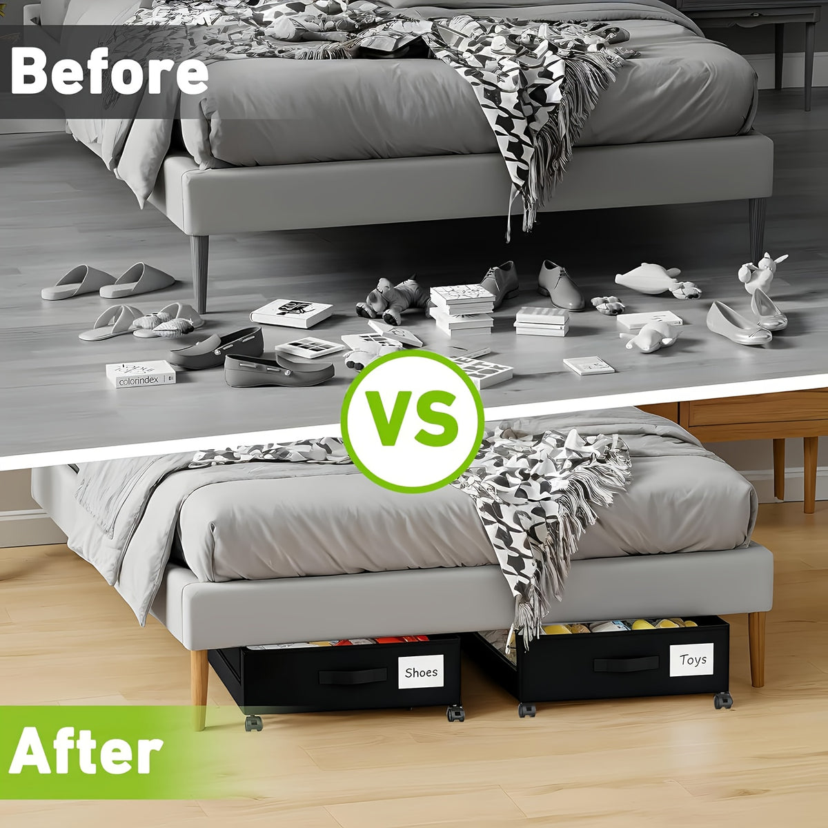 Contenitore per Sotto Letto, 2 Pezzi per camera da letto e letto – vista dettagliata 5