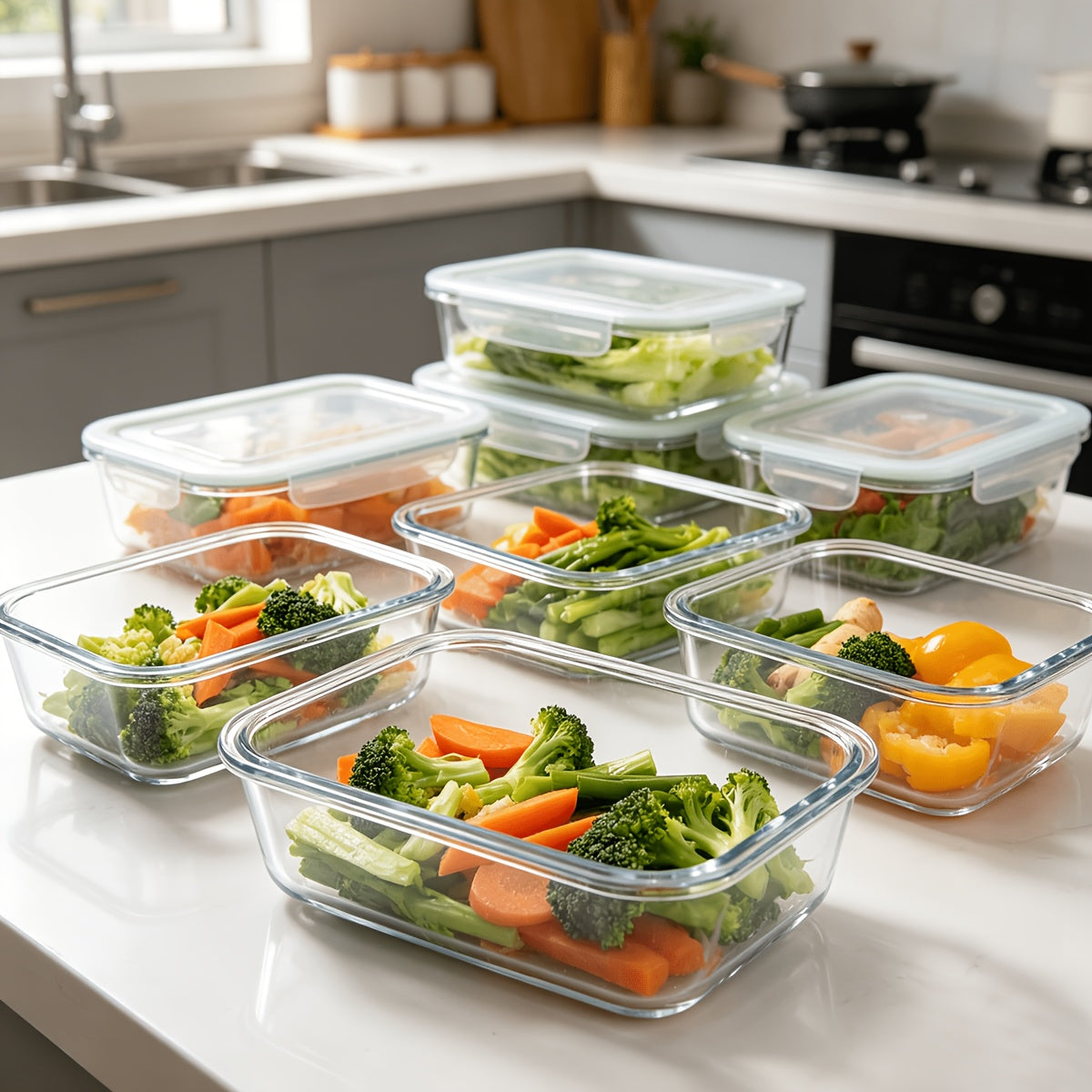 Contenitori per alimenti, Verde per preparazione pasti e conservazione – vista dettagliata 4