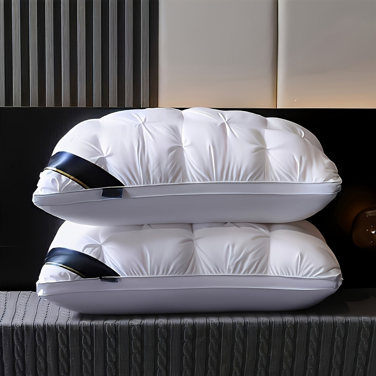 Cuscino da letto, Bianco-2 Pezzi-A per letto – vista dettagliata 2