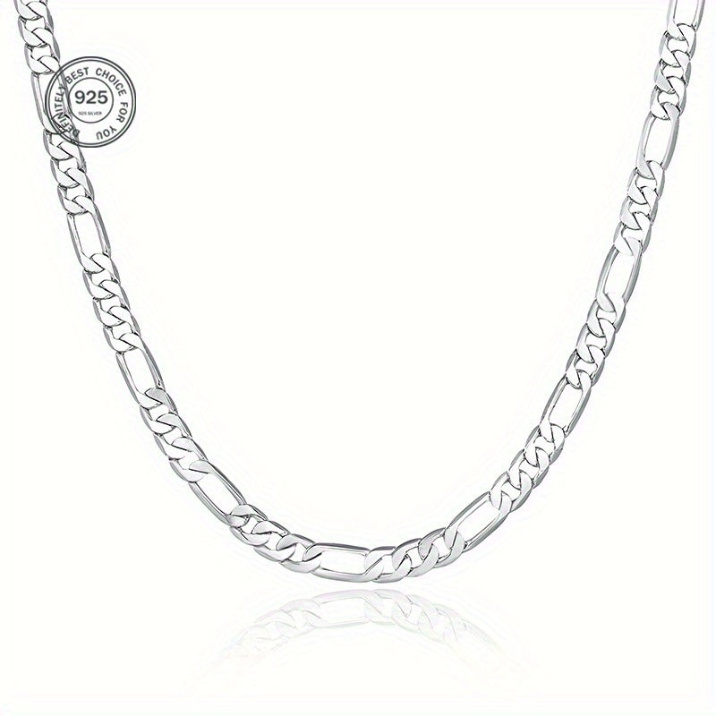 ARTPAGE Catena Argentata 925 Sterling 925 Collana Placcata Argento Moda Figaro Collana Argentata Stile  Fashion Charm Regalo Unisex per Uomini San Valentino Festa del Papà Compleanno Natale con Scatola Regalo