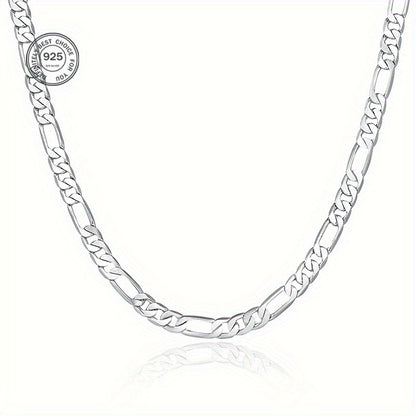 ARTPAGE Catena Argentata 925 Sterling 925 Collana Placcata Argento Moda Figaro Collana Argentata Stile  Fashion Charm Regalo Unisex per Uomini San Valentino Festa del Papà Compleanno Natale con Scatola Regalo