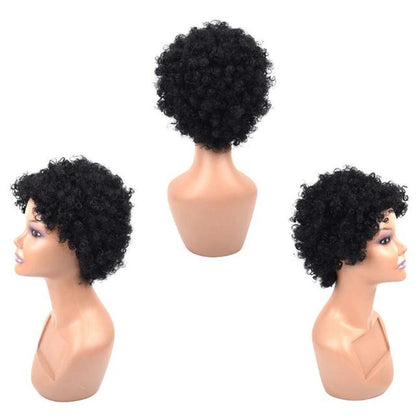 Parrucca Afro Nera Riccia per Feste degli Anni '70 e '80 per il Capodanno