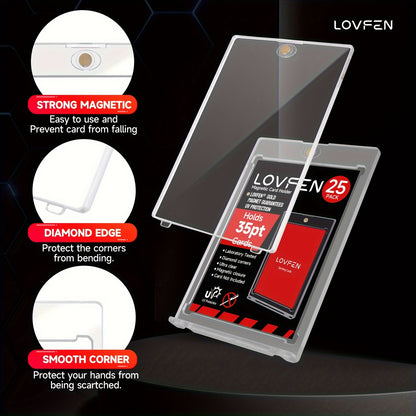 50 Pezzi Porta Carte Magnetico Ultra-Resistente - Custodie Protettive con Struttura in Plastica Rigida, Protezione per Carte Spessa 35Pt per Baseball e Carte da Collezione, Regali Perfetti per Natale e Halloween