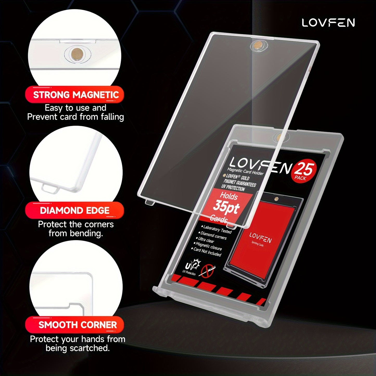 25 Bustine Protettive per Carte Magnetiche Ultra Resistenti - Custodie Protettive con Struttura in Plastica Rigida, Proteggi Carte da 35 Pt di Spessore per Baseball e Carte Collezionabili, Regalo Perfetto per Natale e Halloween