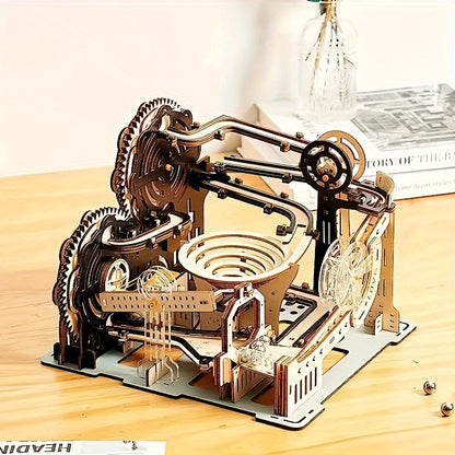 Puzzle elettrici 3D in legno Pista per biglie Kit modello Rompicapo Puzzle fai da te fatto a mano Regalo di Natale (senza batteria) Bomboniere per feste di Halloween
