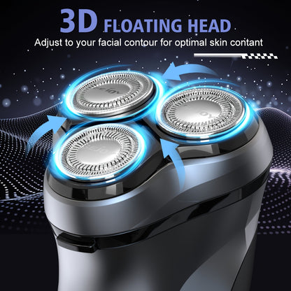 Rasoio Elettrico da Uomo, SEJOY Rasoio Elettrico per Uomo Viso, Rasoio Ricaricabile Wet & Dry con Rifinitore Pop Up, Ricarica Rapida in 1 Ora, Testina Flottante 3D, Indicatore di Alimentazione LCD