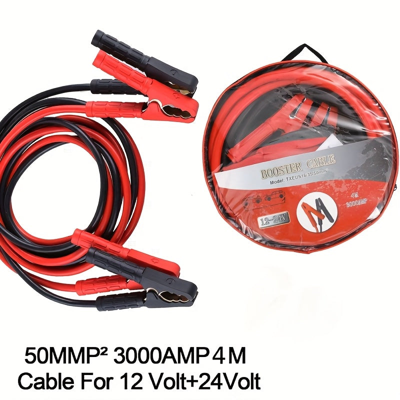 4M/6M, Cavo di Avviamento Auto, Booster di Avviamento di Emergenza per Auto per Jump Start, con Borsa di Stoccaggio, Adatto per Auto, SUV, Camion e Camper, Senza Batteria