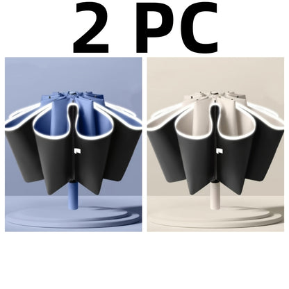 Ombrello Automatico Compatto da Viaggio a Doppia Apertura con 10 Stecche, Ombrello Resistente, Ombrello Auto Rinforzato e Ingrandito, Ombrello di Protezione da Viaggio con Barra di Sicurezza, Design Alla Moda in Diversi Colori, Ombrello di Alta Gamma Adat