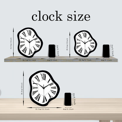 Orologio da Parete Moderno Astratto in Legno Sciolto - Design Contemporaneo Bianco e Nero, 30.48-40.64 cm Orologio al Quarzo Silenzioso Irregolare a Batteria per Soggiorno, Ufficio, Camera da Letto, Decorazione Galleria - Regalo Ideale per Arredamento Mod