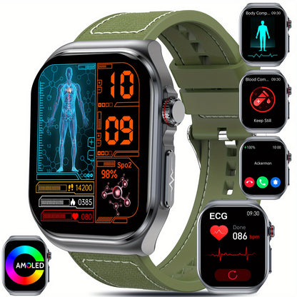 Smartwatch 2026 Nuovo: Display AMOLED Grande da 5,18 cm, Batteria a Lunga Durata da 530 mAh, Chiamata BT 5.3, Modalità Multi-Sport, Assistente Vocale, SOS, Monitoraggio Mestruale, Previsioni Meteo, Orologio Fitness per Android & IOS, Regalo Ideale per la