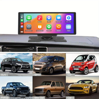 Display Interattivi con Touch Screen Versione Aggiornata 10.26 Pollici Stereo Auto Portatile Wireless Carplay per Auto con Carplay e per Android Auto con Mirror Link/ Telecamera di Retromarcia/ Wireless/ Navigazione/ AUX per Tutti i Veicoli