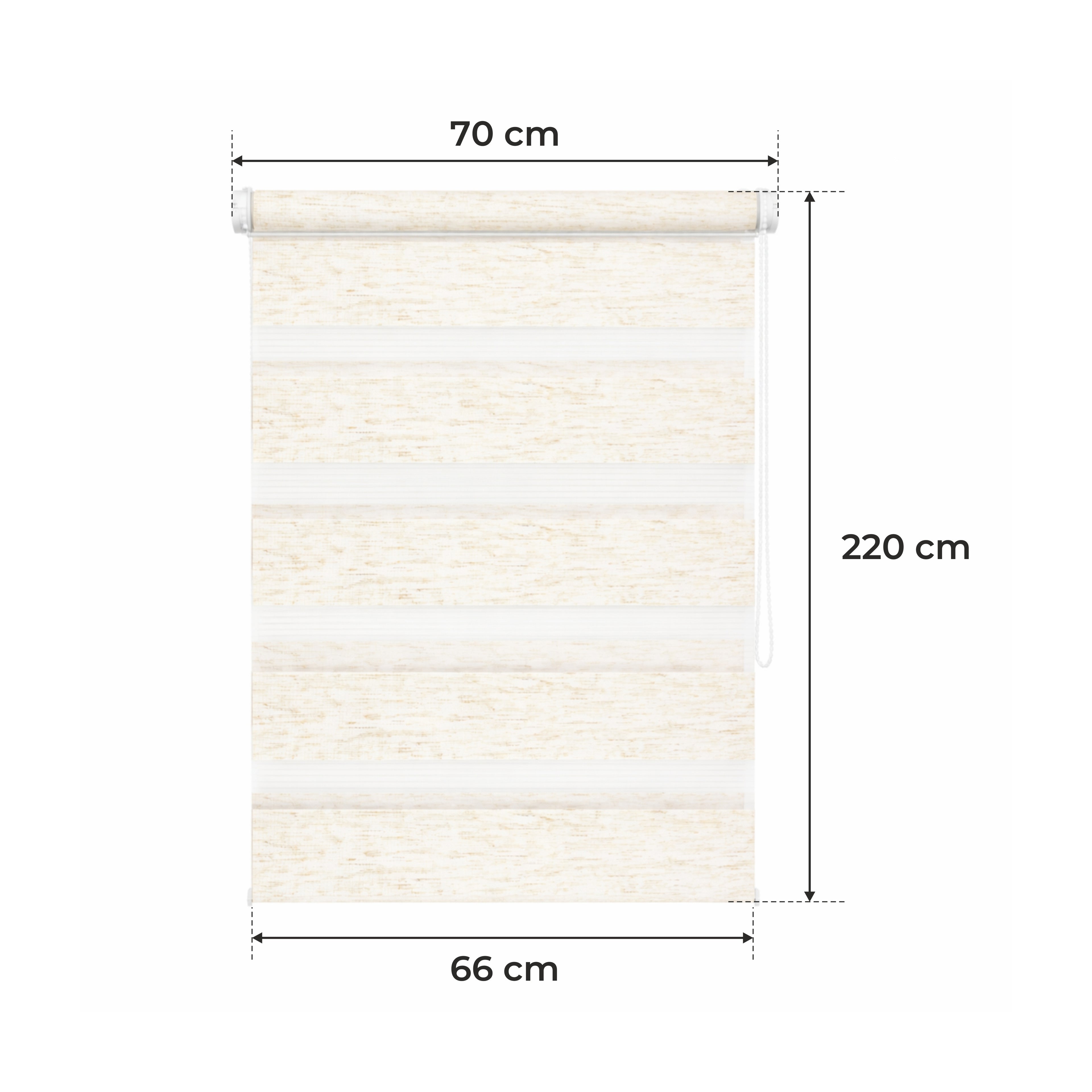 Tenda a Rullo Giorno & Notte - Beige Melange - 32 Misure - BOJANEK Giorno & Notte - Installazione Finestra Non Invasiva, Nessuna Foratura Richiesta, Regolazione a Catena, Supporti Regolabili per Varie Spessori di Finestra, Design Moderno, Protezione dalla