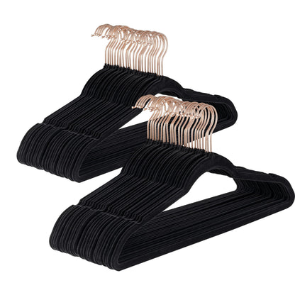 Baroni Home Grucce in Velluto Salvaspazio 44,5 cm – Appendiabiti Antiscivolo con Gancio in Oro o Argento – Design Elegante e Ultra Sottile, Ideali per Vestiti, Camicie, Cappotti – Alta Capacità di Carico – Set da 20 o 50 Pezzi per Organizzare al Meglio il
