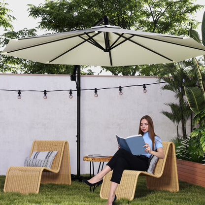 Ombrellone a Sbalzo per Balcone 300cm 350cm da Giardino con Manovella, Ombrellone da Patio, Ombrellone a Manovella con Protezione UV per Giardino e Patio