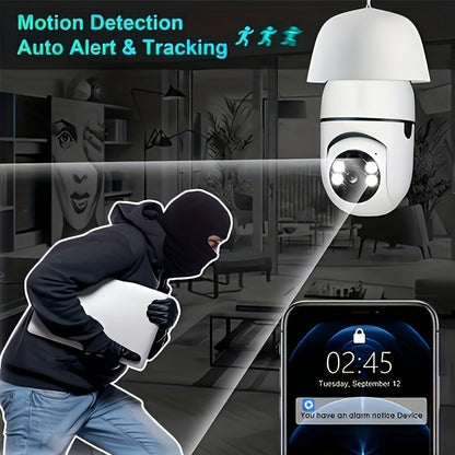 1pc Ease Life App - Telecamera di sicurezza a forma di lampadina, interna ed esterna, wireless, Wifi, 2.4Ghz, 360 gradi, telecamere di sicurezza a vite con attacco E27 per la sicurezza domestica, telecamere a forma di lampadina sicure, HD 1080P, visione n
