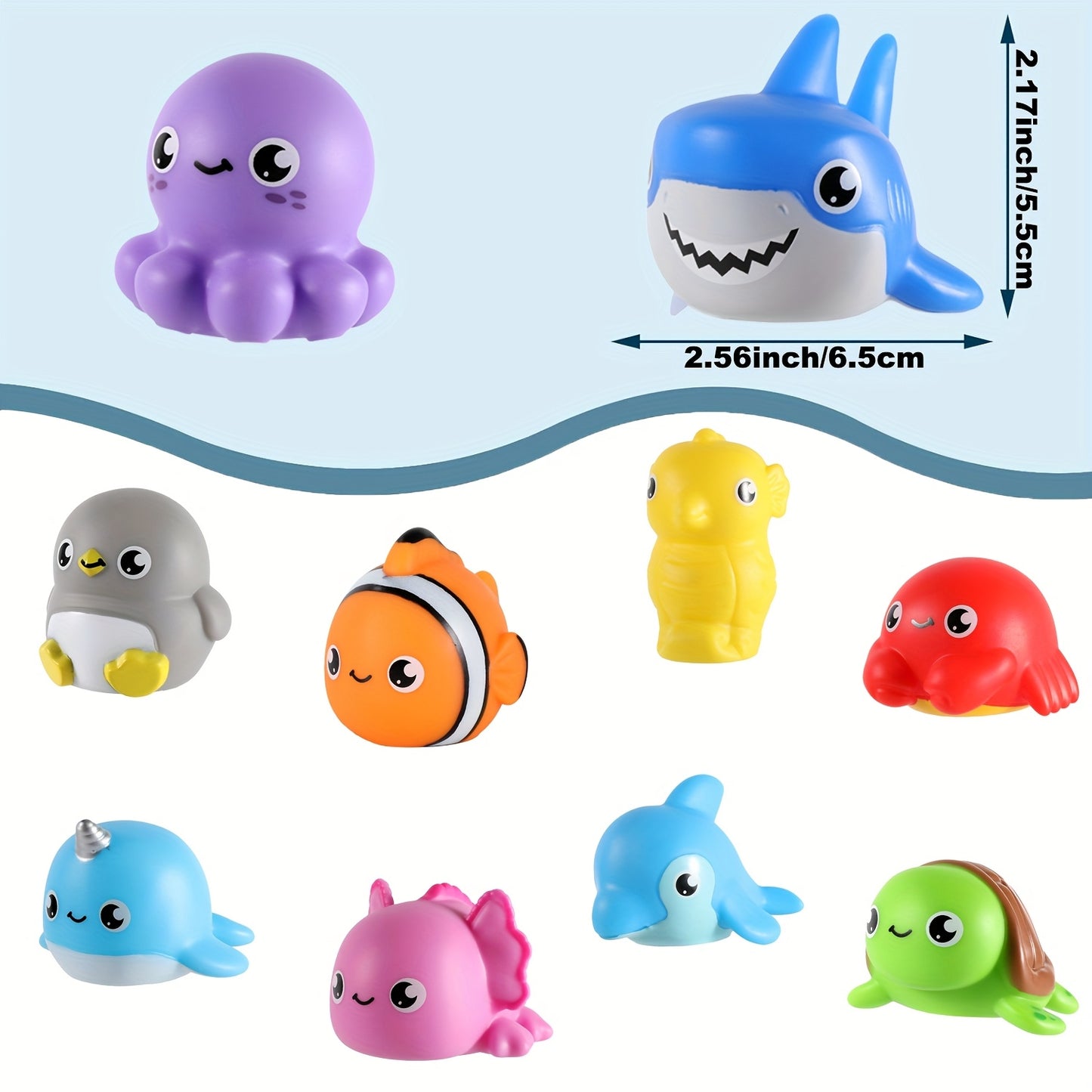 8 pezzi Giocattoli da Bagno Luminosi, Giocattoli da Bagno per Bambini e Bambine, Idea Regalo di Compleanno Natale Halloween per Bambini e Bambine in Età Prescolare, Divertenti Giocattoli da Bagno ad Acqua Colori Casuali