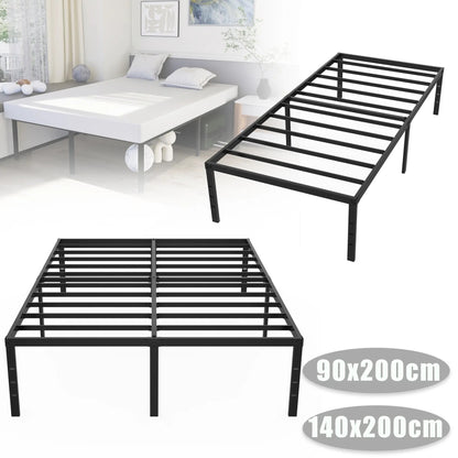 Struttura Letto in Metallo Disponibile in 90X200Cm (Singolo) 140X200Cm (Matrimoniale), Letto Resistente ed Elegante per Camera da Letto