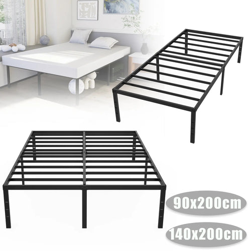 Struttura Letto in Metallo Disponibile in 90X200Cm (Singolo) 140X200Cm (Matrimoniale), Letto Resistente ed Elegante per Camera da Letto