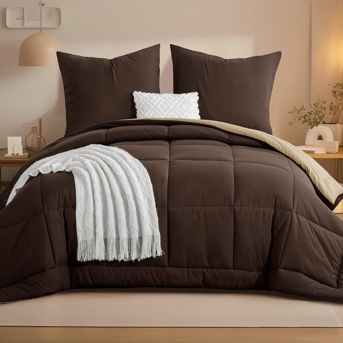 Set copripiumino 2/3 pezzi, trapunta calda e leggera, piumone reversibile con federe 80X80, imbottitura 300GSM, morbido e traspirante, adatto a tutte le stagioni, regalo di Natale per la famiglia