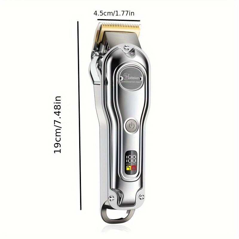 HATTEKER Tagliacapelli con Barbiere in Tessuto Professionale, Regolabarba, Clipper per Capelli, Barbiere Ricaricabile USB, Trimmer Elettrico Senza Fili per Uomo